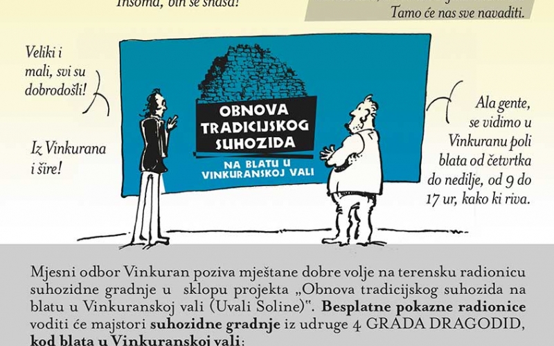 Obnova tradicijskog suhozida na blatu u Vinkuranskoj vali